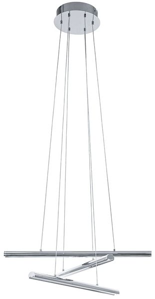 LED Hängelampe, Stahl chrom, dimmbar, Fernbedienung, H 110 cm