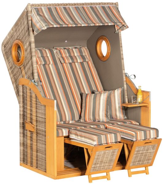 Sunny Smart Strandkorb 30 Z Bullauge Pinie natura-antik Stoff 1235