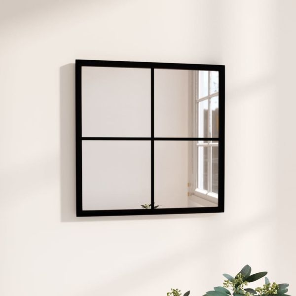 vidaXL Wandspiegel, Metall schwarz, 40x40 cm