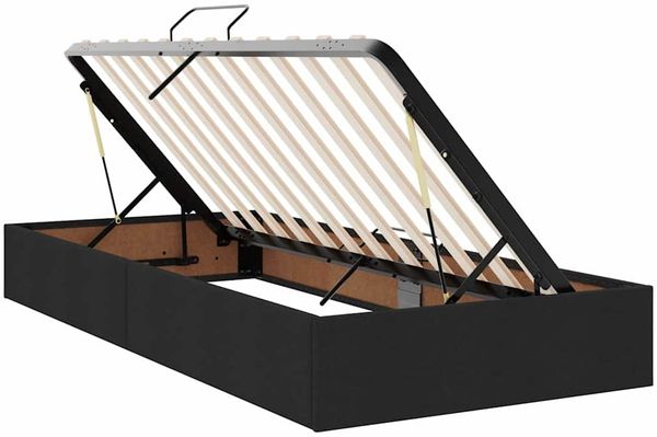vidaXL Aufbewahrungsbett mit Matratze Schwarz 100 x 200 cm Polyester 3371699 Bild 6