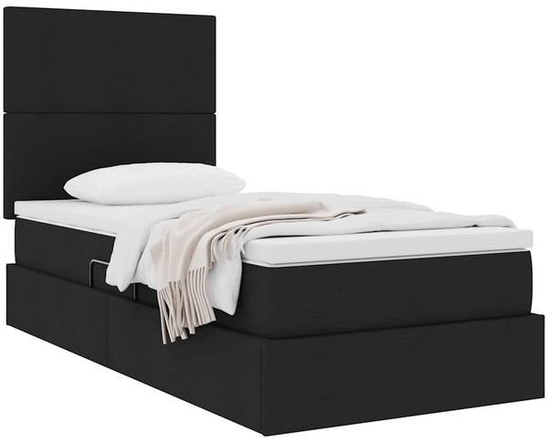 vidaXL Aufbewahrungsbett mit Matratze Schwarz 100 x 200 cm Polyester 3371699 Bild 3