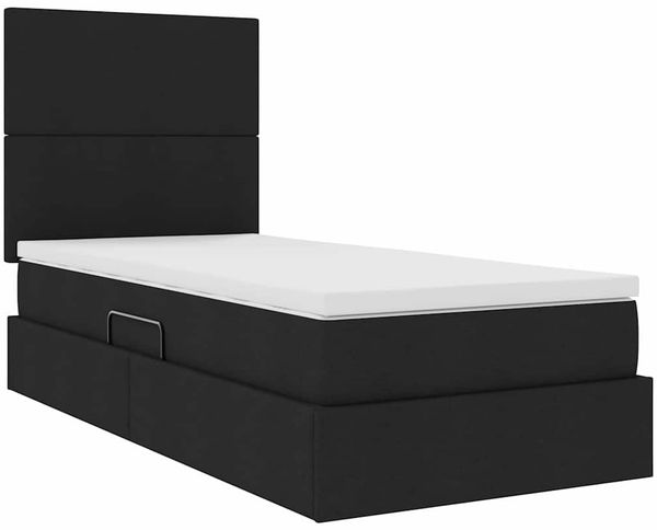vidaXL Aufbewahrungsbett mit Matratze Schwarz 100 x 200 cm Polyester 3371699 Bild 5