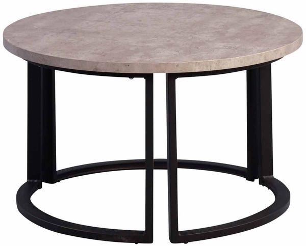 Couchtisch Nizza 1 / New York 1, Grau, Schwarz