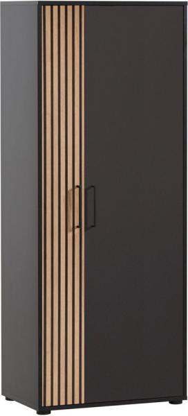 Schildmeyer Aktenschrank Hank, Holzwerkstoff, Schwarzmatt/Akustikpaneel Optik, 65 x 41 x 163,6 cm
