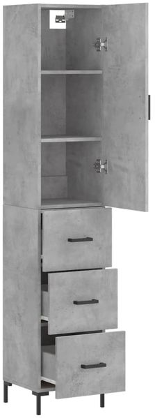 vidaXL Highboard Betongrau 34,5x34x180 cm Holzwerkstoff 3198853 Bild 4