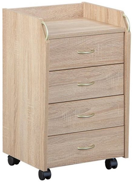 Rollcontainer NOVI mit 4 Schubladen Sonoma-Eiche Optik
