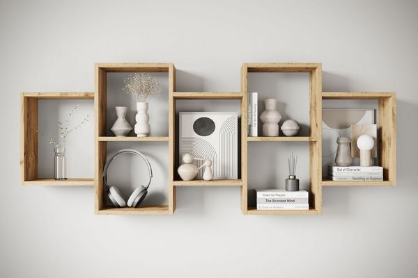 Home affaire Wandboard Wandregal Trio, 1-tlg, Stell- oder Hängeregal, 10 offene Fächer, flexibel montierbar