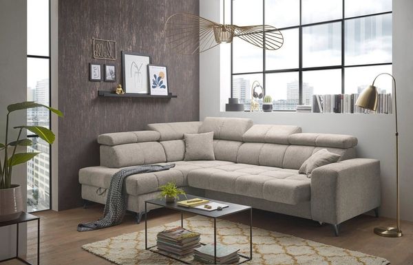 Ecksofa mit elektronischer Wallaway-Funktion | USB-Anschluss - Sydney