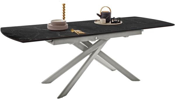 VANINO Auszugstisch - Schwarz-marmoriert / Edelstahl-gebürstet Bild 20