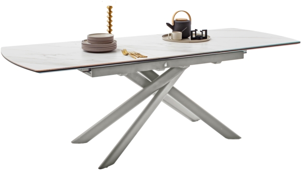 VANINO Auszugstisch - Schwarz-marmoriert / Edelstahl-gebürstet Bild 14