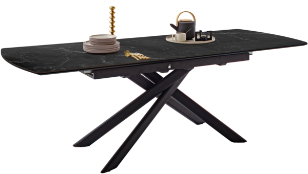 VANINO Auszugstisch - Schwarz-marmoriert / Edelstahl-gebürstet Bild 18