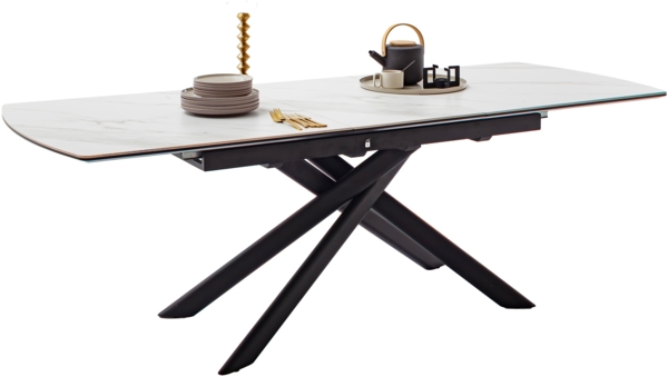 VANINO Auszugstisch - Schwarz-marmoriert / Edelstahl-gebürstet Bild 10