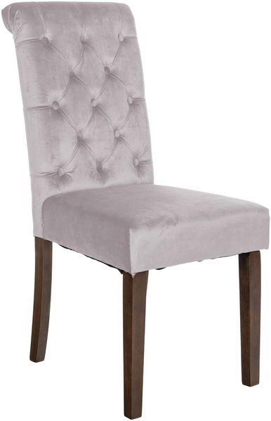 CLP Esszimmerstuhl Lisburn Mit Lehne im Chesterfield Design,grau Samt