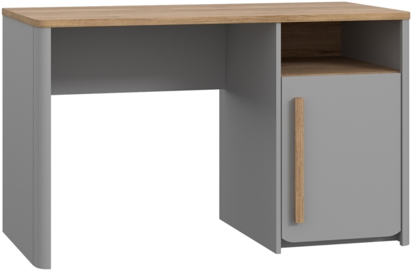 Schreibtisch >SURFINIO< in Grau / Catania Eiche - 120x73,5x58,7cm (BxHxT)