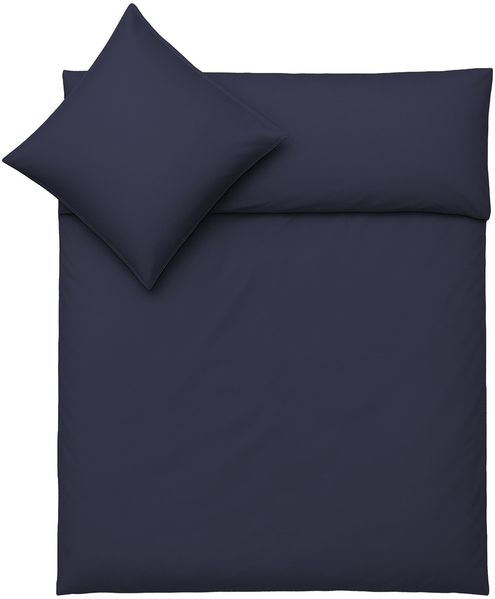 Julido Jersey Bettwäsche 155x220 80x80 Baumwolle Set Druckknopf weich Marineblau