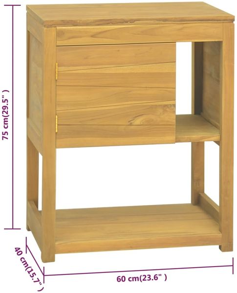 vidaXL Badschrank 60x40x75 cm Massivholz Teak 338237 Bild 8