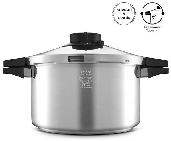 Karaca Schnellkochtopf Karaca Quick & Safe Induktions Schnellkochtopf Set, Edelstahl, (1-tlg)