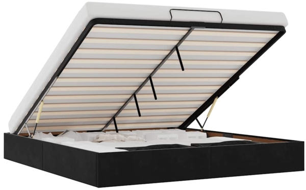 vidaXL Ottoman-Bett ohne Matratze Schwarz 180x200 cm Samt 3310981
