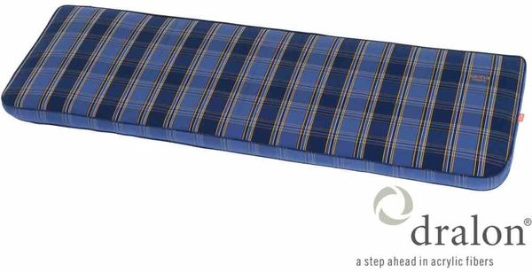TARENT Bankauflage 140 cm Dessin Karo blau, 100% Polyacryl