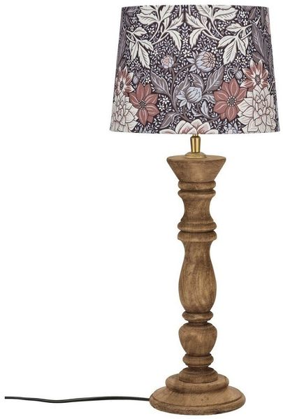 PR Home 1304608-7689 Tischleuchte Lodge Holz Schirm Braun 59cm E27