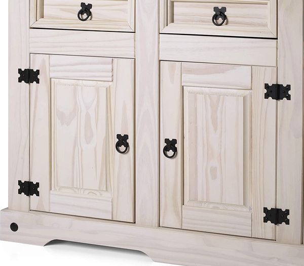 Sideboard Kommode 91,5 x 83,5 x 43 cm Pinienholz weiß grau lasiert MEXICO 68985820 Bild 8