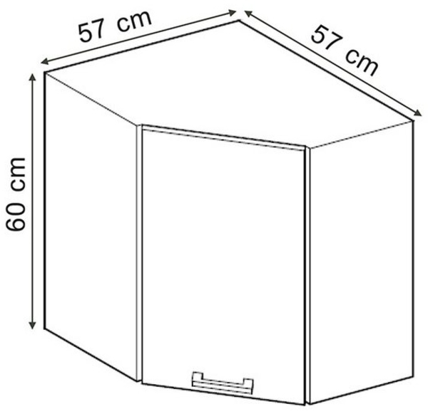 Eckhängeschrank R-Line Edelgrau 57 cm Vicco Bild 2