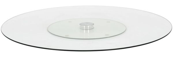 vidaXL Servierplatte Drehbar Transparent 60 cm Hartglas 249498