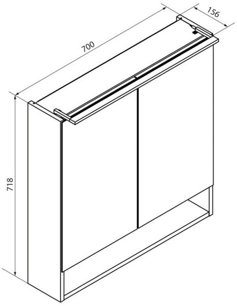 Fackelmann B.PARIS LED-Spiegelschrank 70 cm breit, Grau