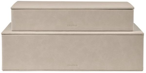 blomus Aufbewahrungsbox 2er Set -SAHLA- Organizer, Ordnungsboxen, Kisten Set, Storage Box (Set, 2 St, 2 Boxen), Funktionales Design, klare Linien, Wildlederoptik, Organizer