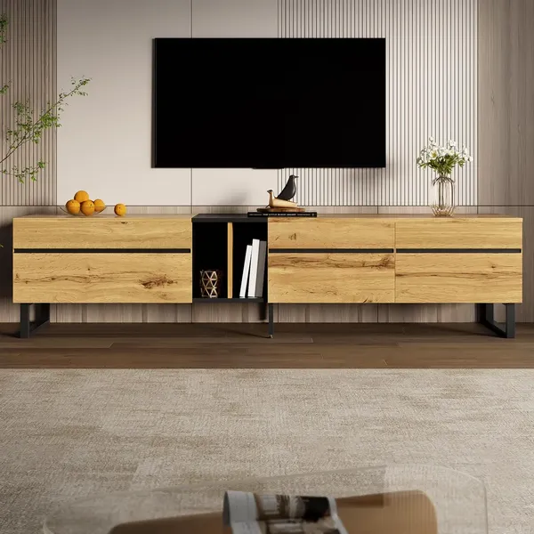 Lowboard, Breite 180 cm, TV-Schrank, Fernsehtisch, Fernsehschrank für Wohnzimmer, stehend