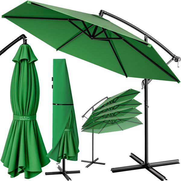 Kingsleeve Sonnenschirm Ø 330cm grün mit UV-Schutz 50+ wasserabweisend Ampelschirm