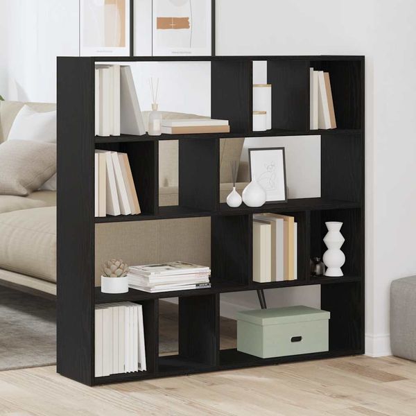 vidaXL Bücherschrank/Raumteiler Eiche schwarz 105x24x102 cm 862422