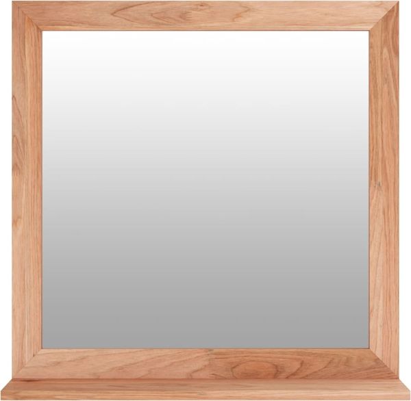 Wandspiegel, Badspiegel 55x55 cm Massivholz Nussbaum de6873