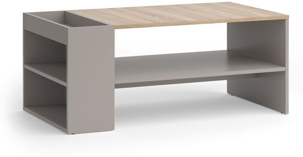 Couchtisch Wido Greige 100 x 55 cm mit Regalen Vicco