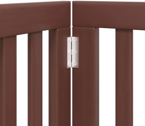 vidaXL 15-tlg. Hundetor mit Tür Faltbar Braun 750 cm Pappelholz 3155661 Bild 8