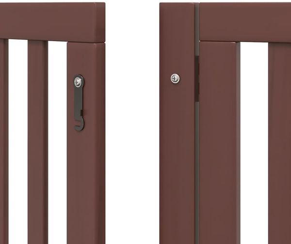 vidaXL 15-tlg. Hundetor mit Tür Faltbar Braun 750 cm Pappelholz 3155661 Bild 9