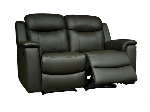 Vente-unique - Relaxsofa Leder 2-Sitzer - Schwarz - EVASION