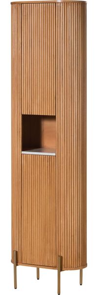 Hochschrank Mango 55 x 30 x 190 natur lackiert / Marmor weiß BARCELONA #553