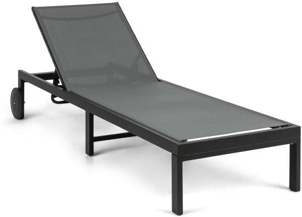 Lucca Lounger Liegestuhl Polyester Aluminium 4-Stufen Dunkelgrau