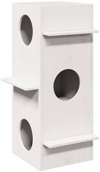 vidaXL Katzenhaus Weiß 43x43x90 cm Massivholz Kiefer 859299
