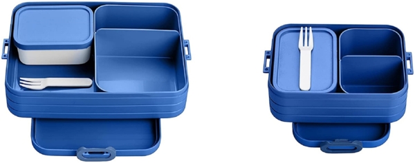 Mepal 2-tlg Bento-Lunchboxen Set Klein/Groß Take A – Brotdose mit Fächern, geeignet für bis zu 4 BZW. 8 Butterbrote, TPE/pp/abs, 0 mm Vivid Blue Bild 4