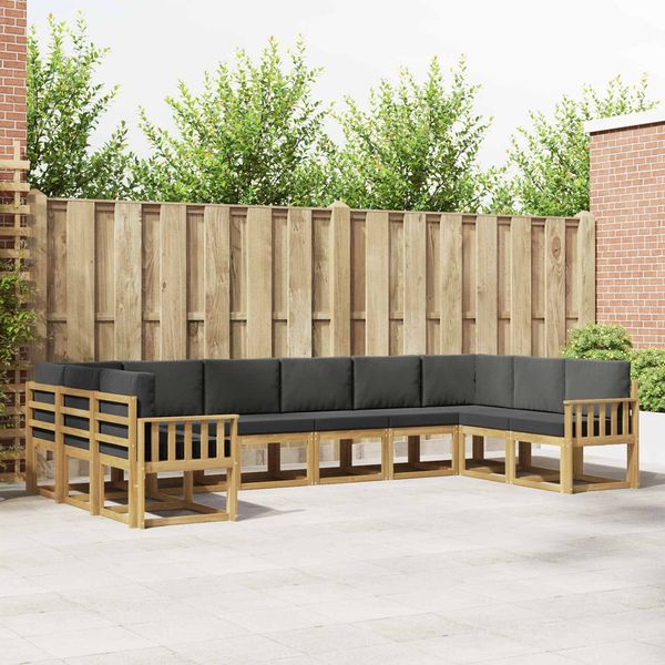 vidaXL Outdoor-Sofagarnitur mit Kissen 10 pcs Weiß und Anthrazit 3388286