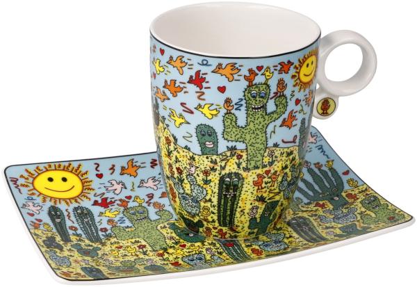 Goebel Künstlertasse James Rizzi - Desert Life, Fine Bone China, Bunt, 0. 4 L, 26102781