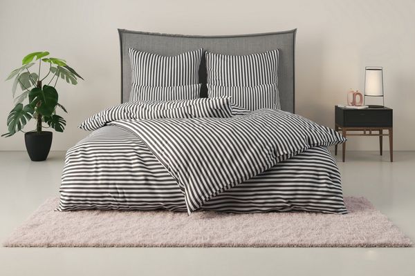 LeGer Home by Lena Gercke Bettwäsche Linnea, Renforcé, 2 teilig, aus 100% Baumwolle, Streifendesign