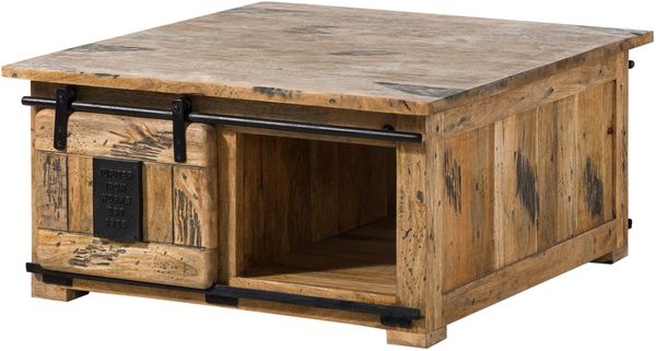 Couchtisch Mango 90x90x45 natur lackiert RAILWAY #1006