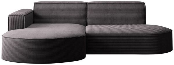 Kaiser Möbel Ecksofa Designer MODENA STUDIO L stoff Cord, Ecksofa, Cord Sofa, L-Form, Links/Rechts wählbar