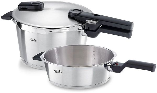 Fissler Vitaquick Premium Set 4,5 L Schnellkochtopf + 2,5L Schnellbratpfanne