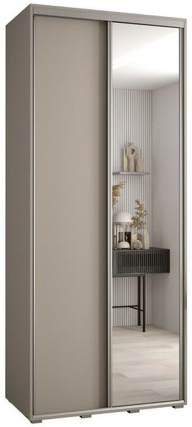 ABIKS MÖBEL Schwebetürenschrank Dakota 3 Schlafzimmerschrank mit Spiegel, Kleiderstange und Regalen