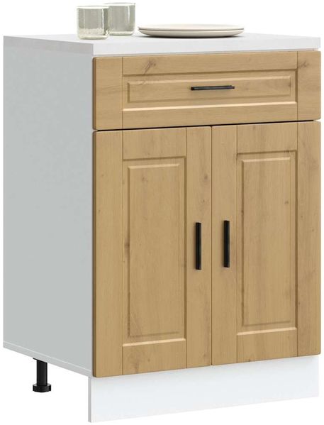 Küchenunterschrank, Buffetschrank Porto Artisan-Eiche Holzwerkstoff