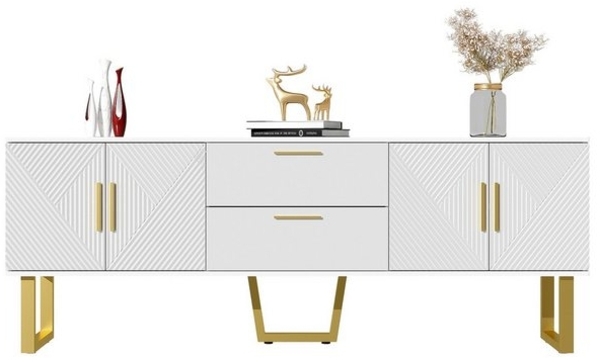 Ulife TV-Schrank 170 cm weißer Hochglanz, vier Türen und zwei Schubladen (1-St) H63.5/B170/T40cm Bild 4